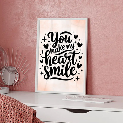 Poster Spruch You make my heart smile personalisiert Geschenk