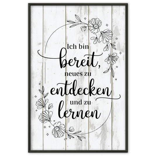 Affirmationsposter Ich bin bereit Neues zu entdecken positiv