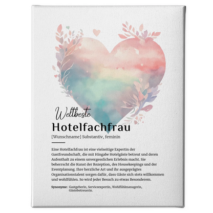 Leinwand Definition Hotelfachfrau mit Namen Geschenkidee