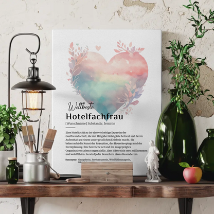 Leinwand Definition Hotelfachfrau mit Namen Geschenkidee