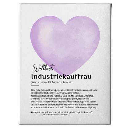 Personalisierte Leinwand Definition für Industriekauffrau mit Namen