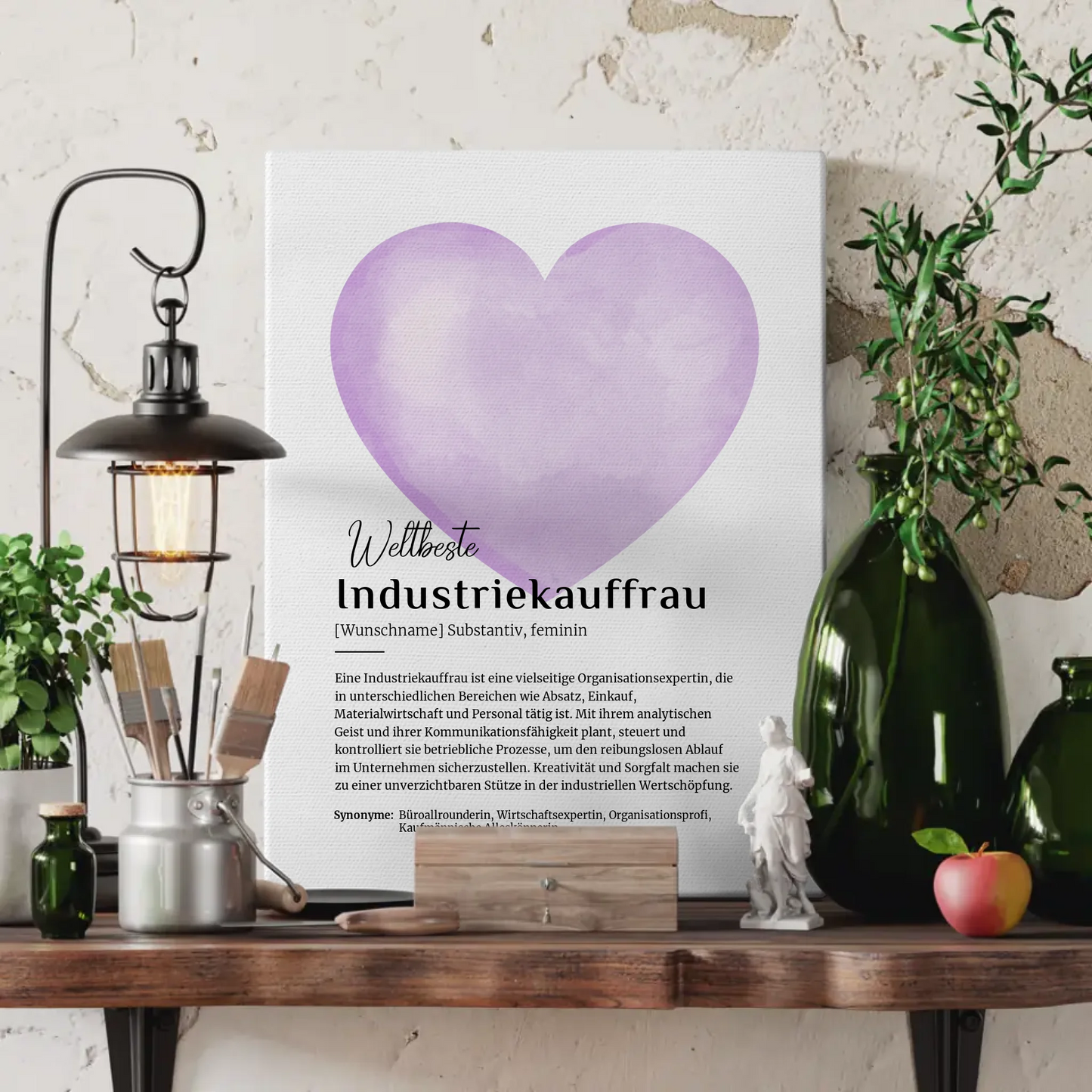 Personalisierte Leinwand Definition für Industriekauffrau mit Namen