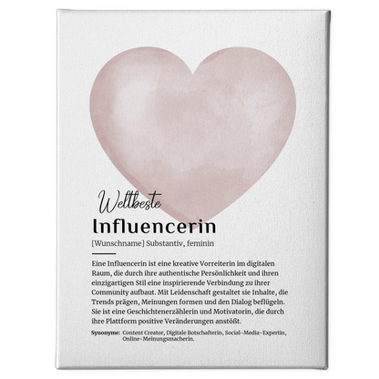 Leinwand Definition Influencerin mit Namen Geschenkidee gestalten