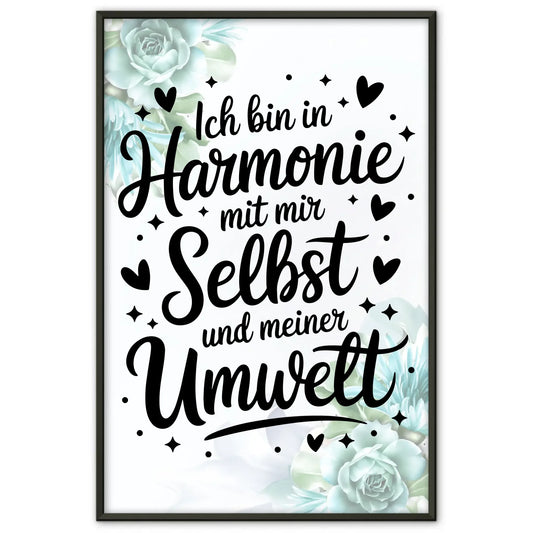 Affirmations Poster Ich bin in Harmonie mit mir selbst
