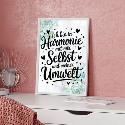Affirmations Poster Ich bin in Harmonie mit mir selbst