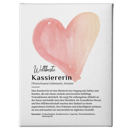 Leinwand Definition Kassiererin mit Namen Geschenk für dich
