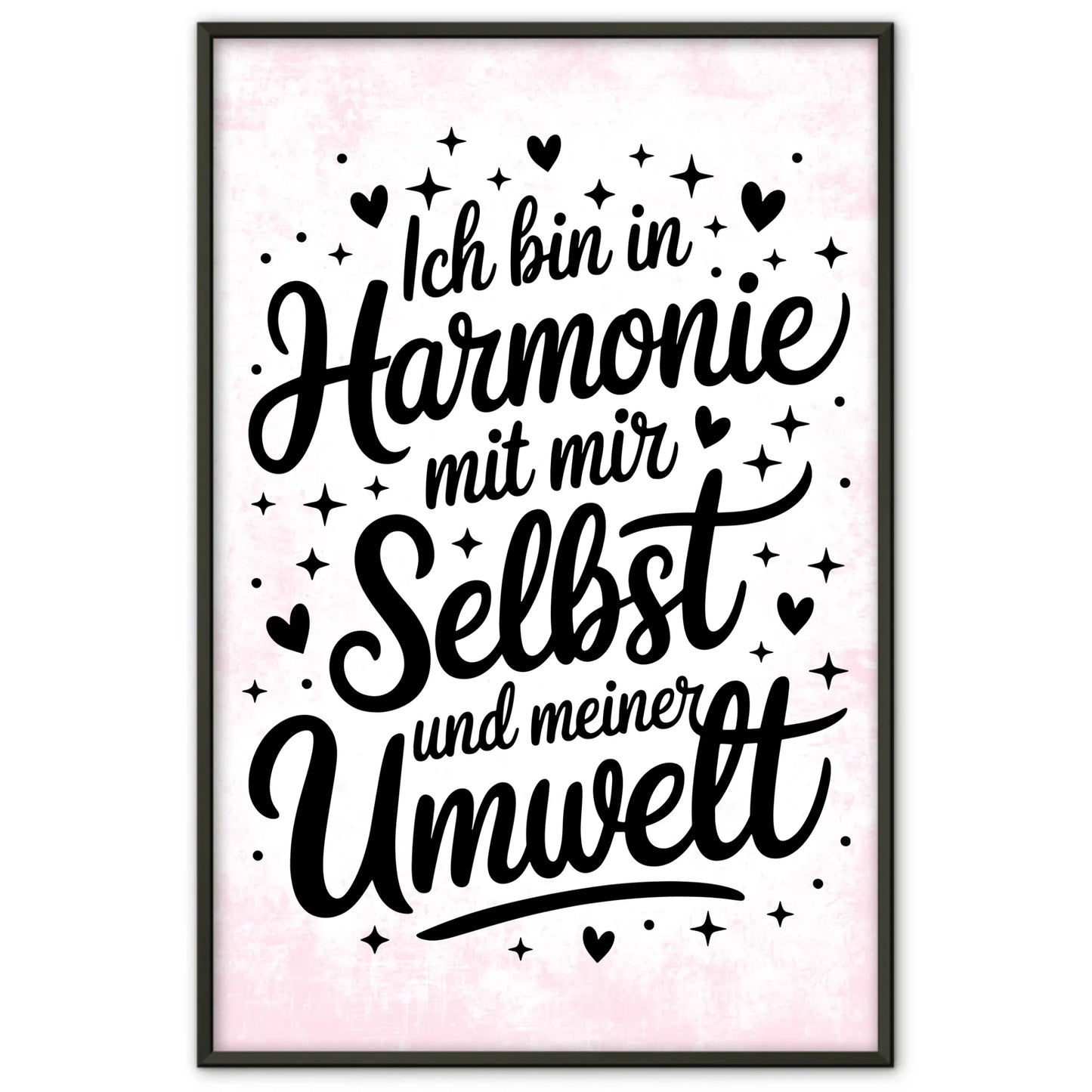 Affirmationsposter Ich bin in Harmonie positiv für dich