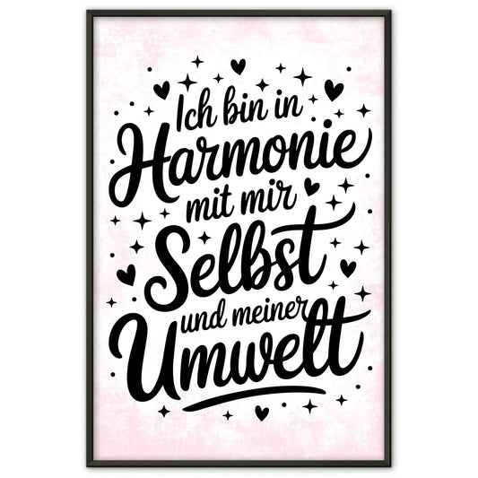 Affirmationsposter Ich bin in Harmonie positiv für dich