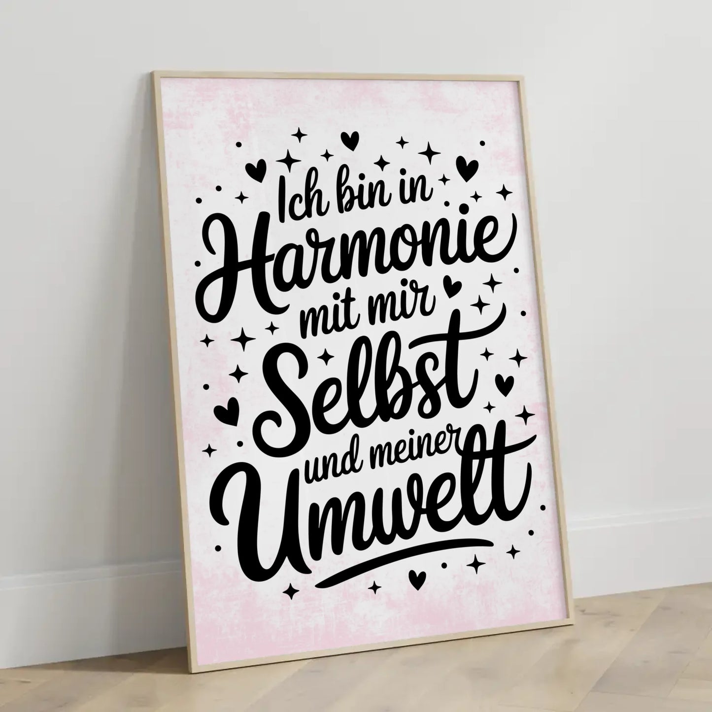 Affirmationsposter Ich bin in Harmonie positiv für dich