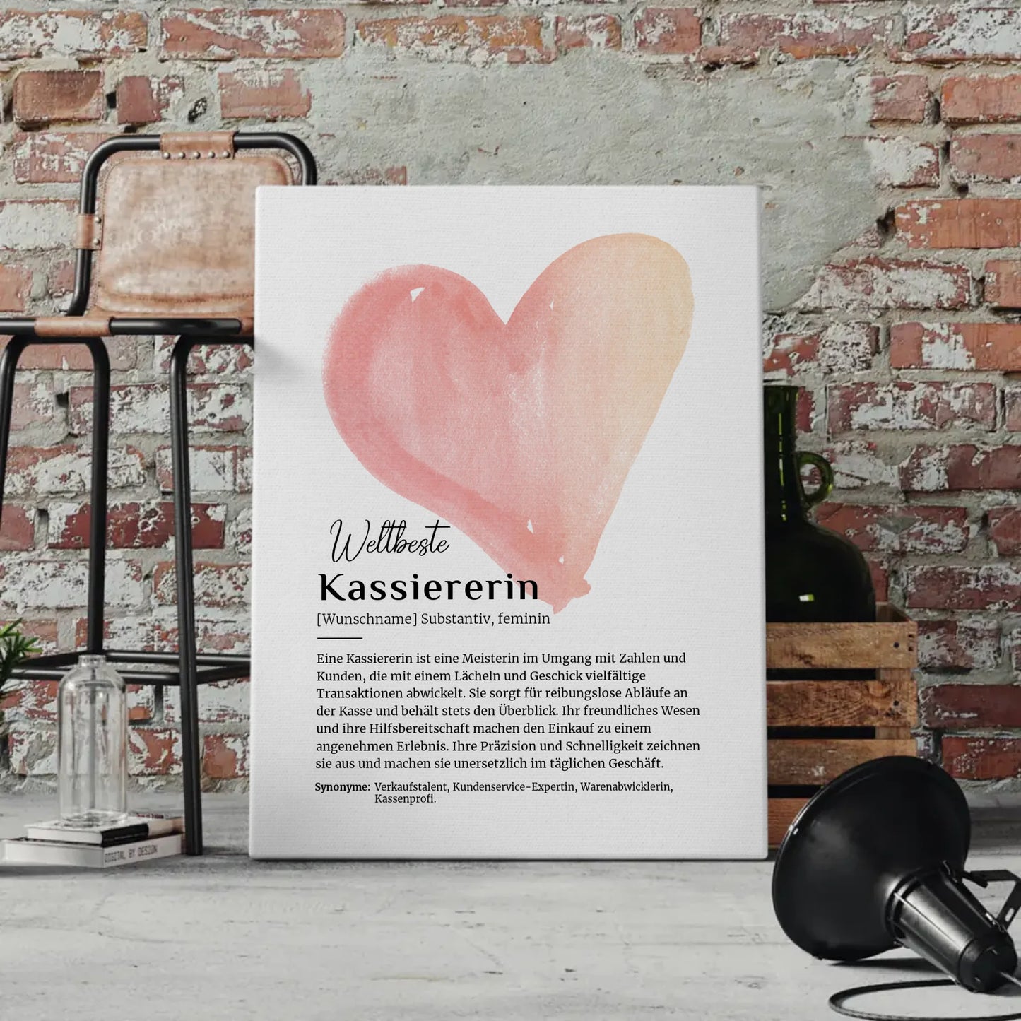 Leinwand Definition Kassiererin mit Namen Geschenk für dich