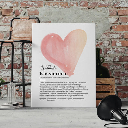 Leinwand Definition Kassiererin mit Namen Geschenk für dich