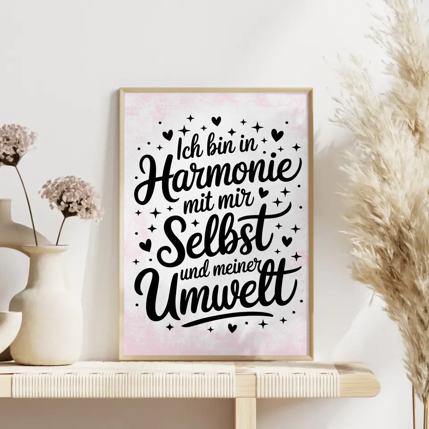 Affirmationsposter Ich bin in Harmonie positiv für dich