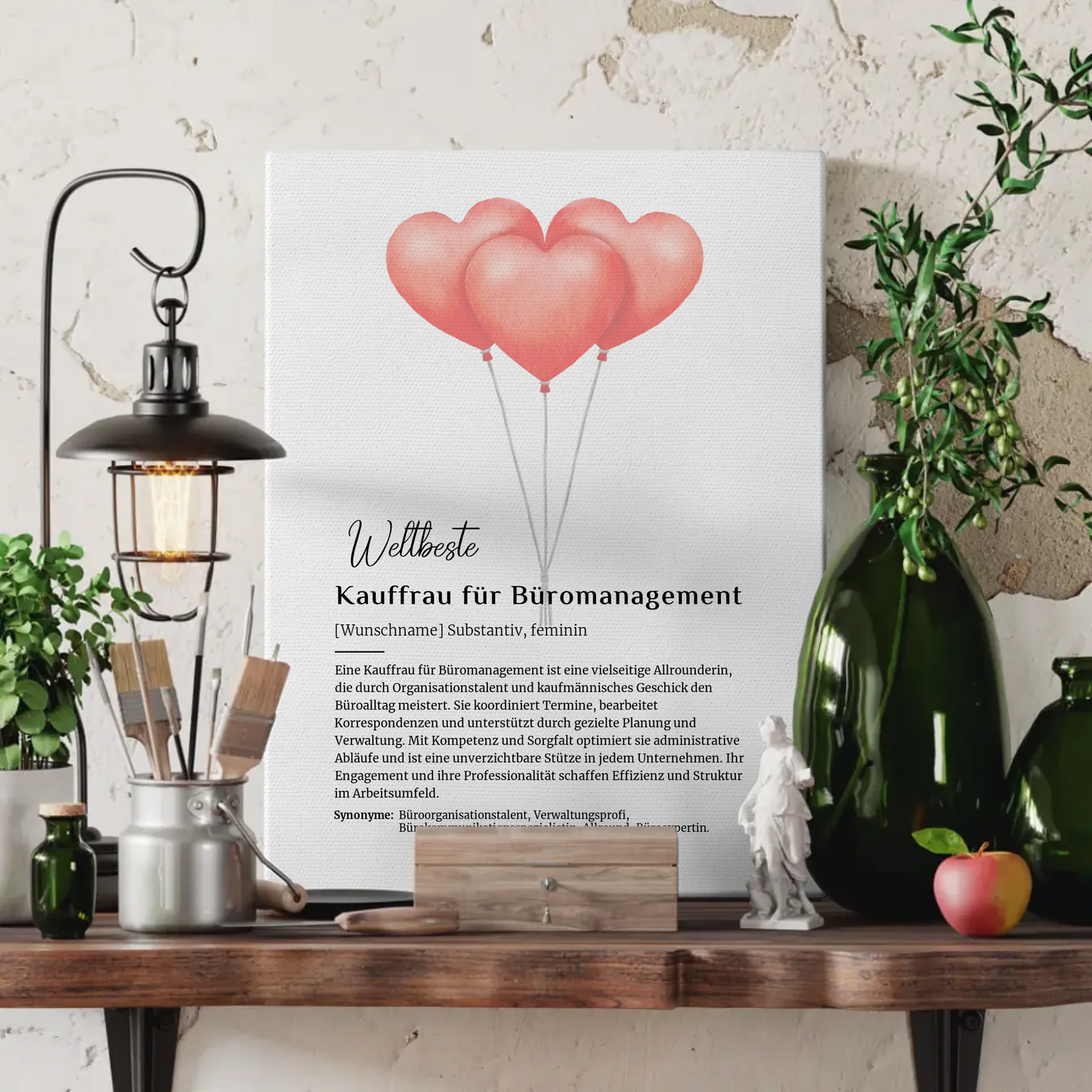 Leinwand Definition Kauffrau für Büromanagement mit Namen Geschenk