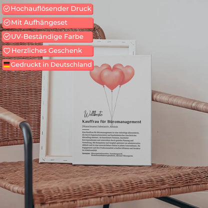 Leinwand Definition Kauffrau für Büromanagement mit Namen Geschenk