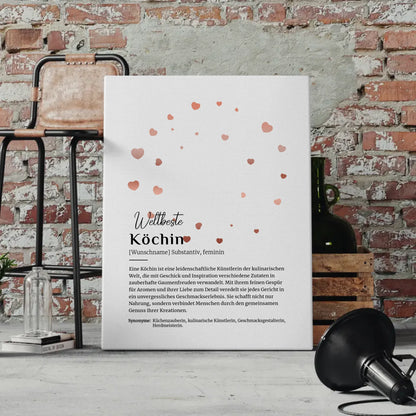 Leinwand Definition Köchin mit Namen Geschenk individuell gestalten