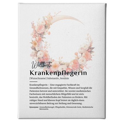 Leinwand Definition Krankenpflegerin mit Namen Geschenk