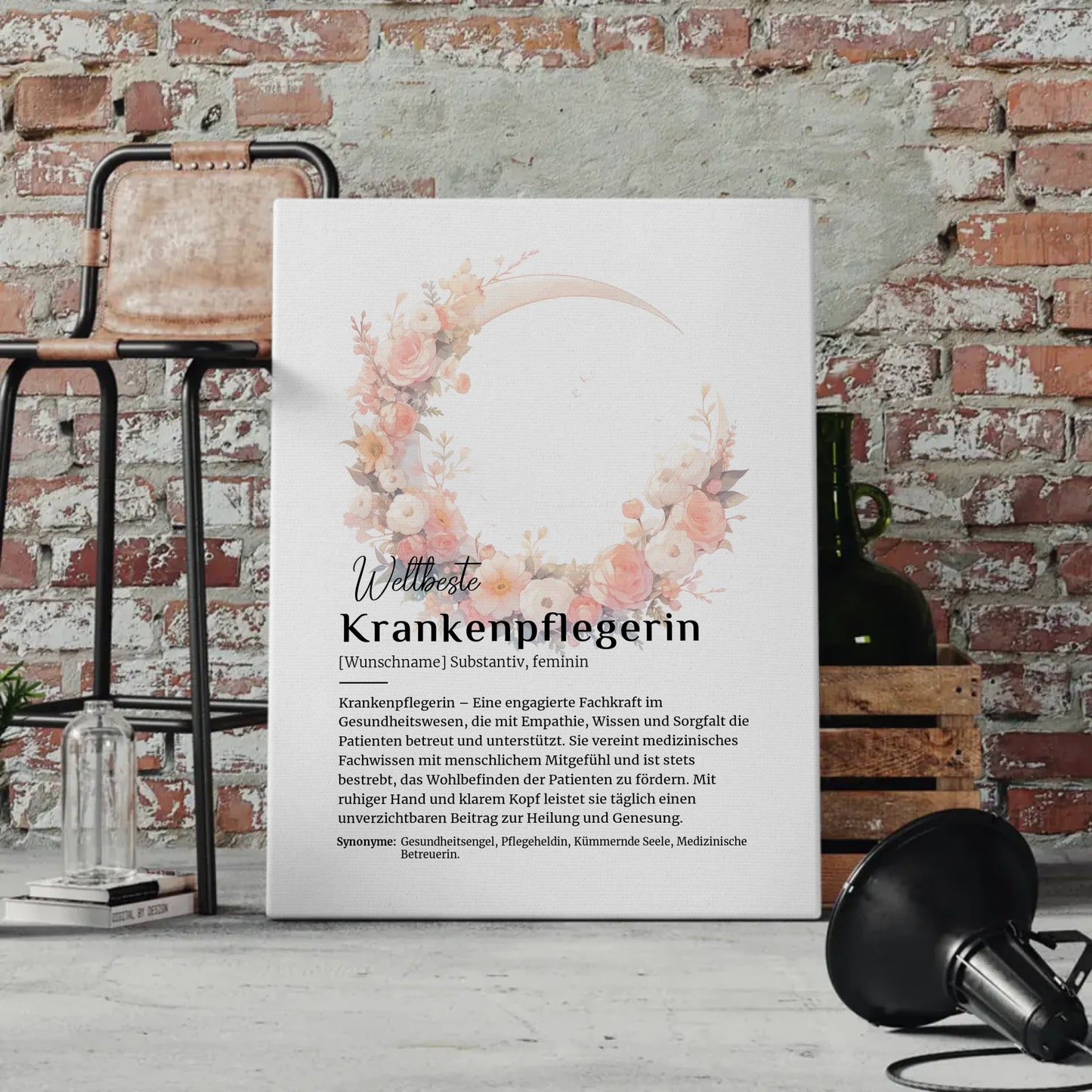 Leinwand Definition Krankenpflegerin mit Namen Geschenk