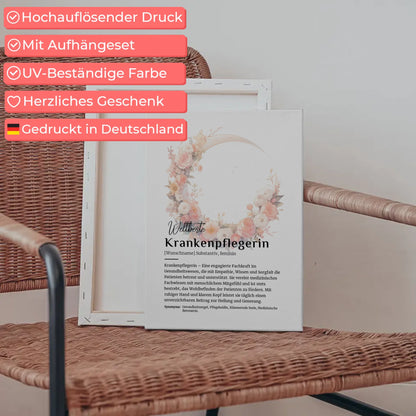 Leinwand Definition Krankenpflegerin mit Namen Geschenk