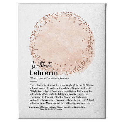 Leinwand Definition Lehrerin mit Namen Geschenkidee erstellen