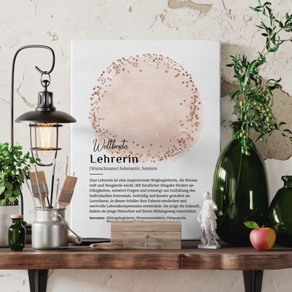 Leinwand Definition Lehrerin mit Namen Geschenkidee erstellen
