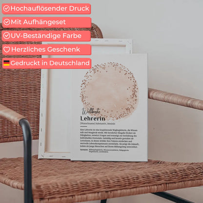Leinwand Definition Lehrerin mit Namen Geschenkidee erstellen