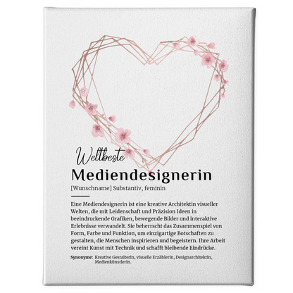 Leinwand Definition Mediendesignerin mit Namen Geschenkidee