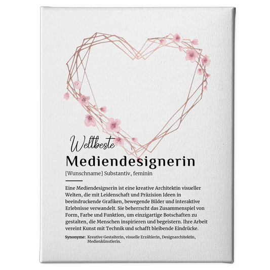 Leinwand Definition Mediendesignerin mit Namen Geschenkidee