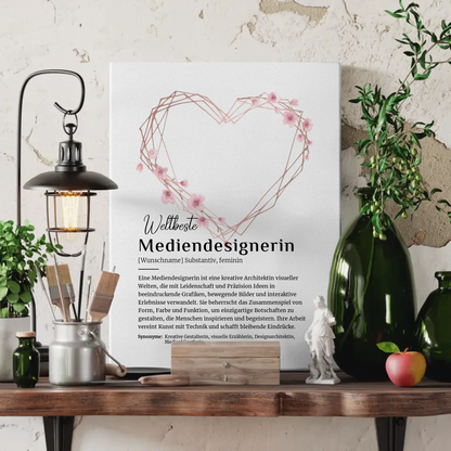 Leinwand Definition Mediendesignerin mit Namen Geschenkidee