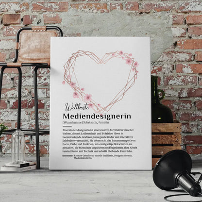 Leinwand Definition Mediendesignerin mit Namen Geschenkidee