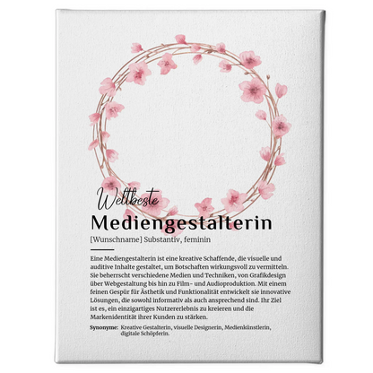 Leinwand Definition Mediengestalterin mit Namen Geschenk