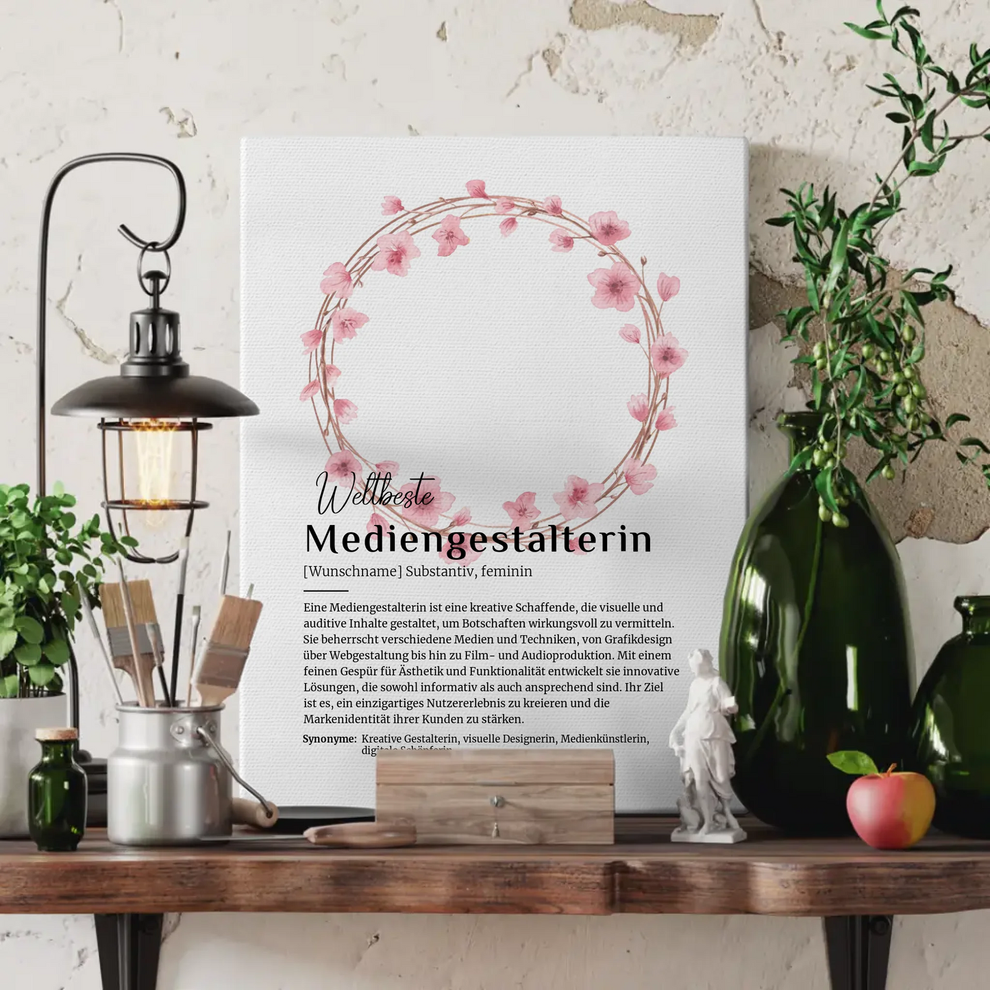 Leinwand Definition Mediengestalterin mit Namen Geschenk