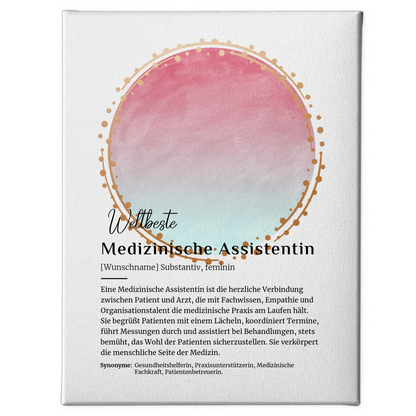 Leinwand Definition Medizinische Assistentin mit Namen Geschenkidee