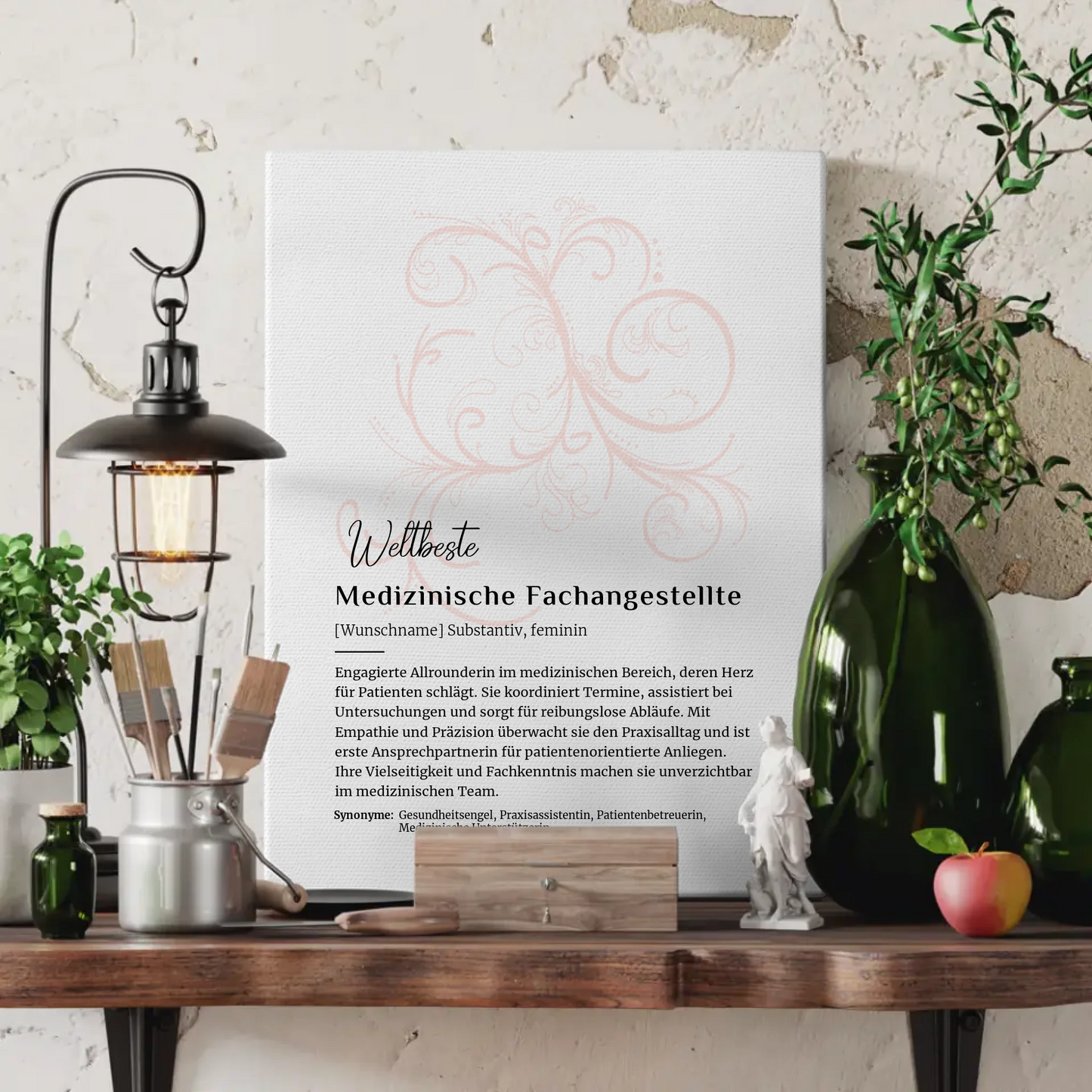 Personalisierte Leinwand Definition Medizinische Fachangestellte mit Namen Geschenk