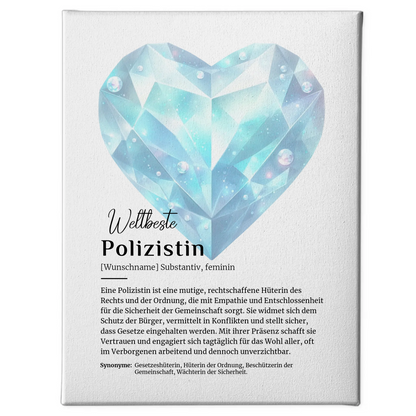 Personalisierte Leinwand Definition Polizistin mit Namen Geschenk