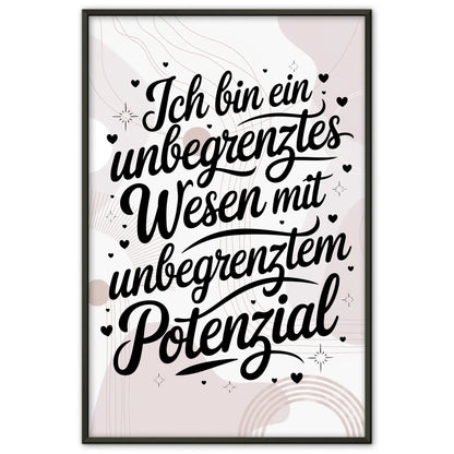 Affirmationsposter Ich bin ein unbegrenztes Wesen positiv