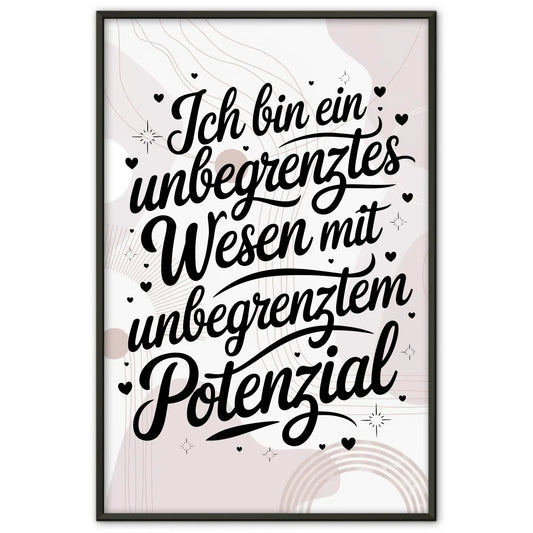 Affirmationsposter Ich bin ein unbegrenztes Wesen positiv
