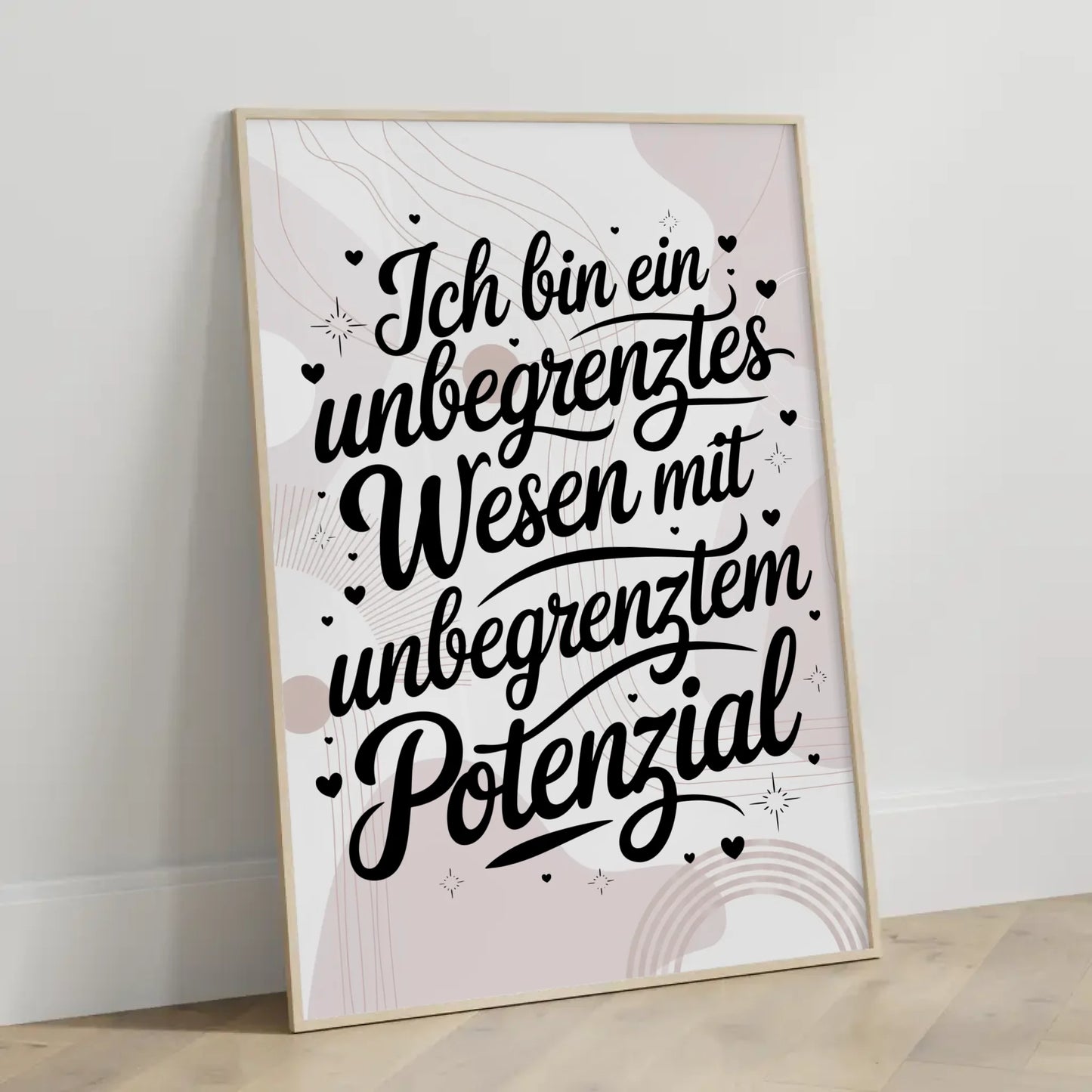 Affirmationsposter Ich bin ein unbegrenztes Wesen positiv