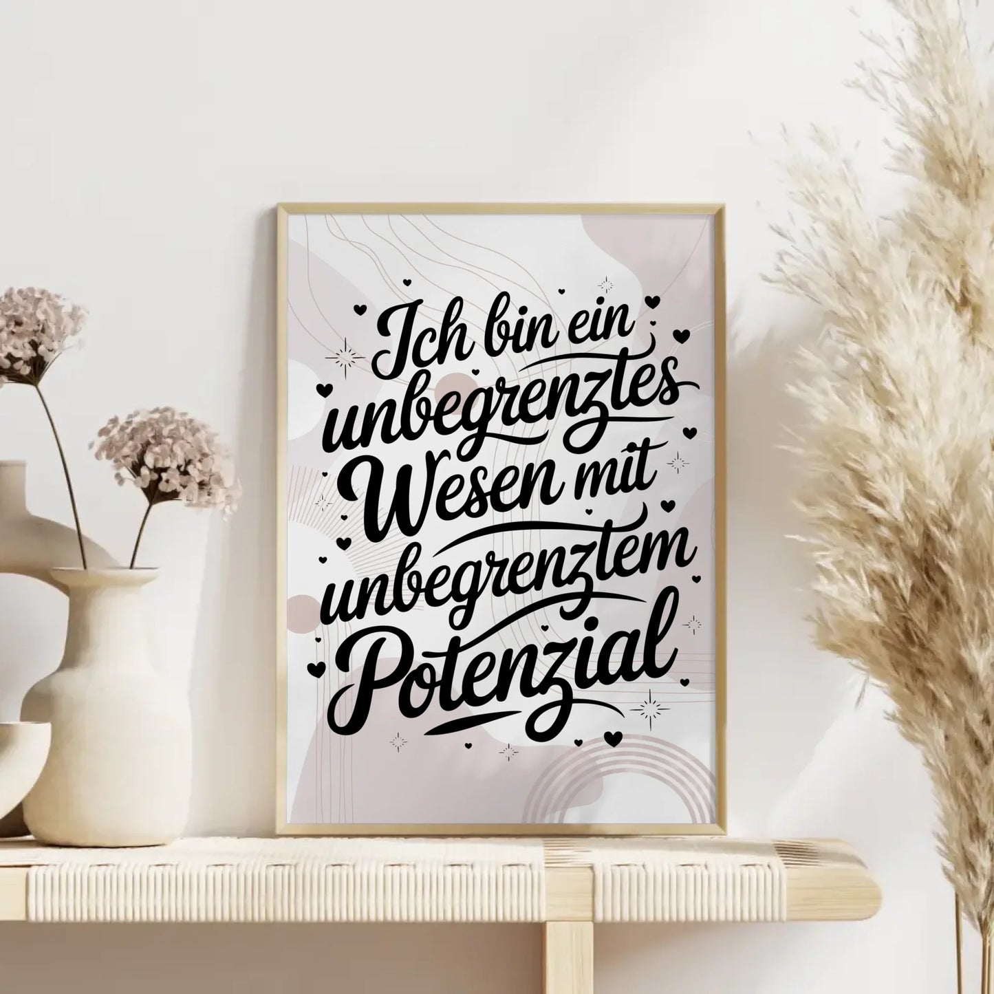 Affirmationsposter Ich bin ein unbegrenztes Wesen positiv