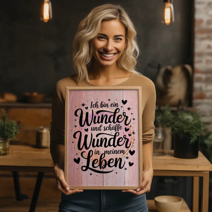 Affirmations Poster Ich bin ein Wunder für dein Leben