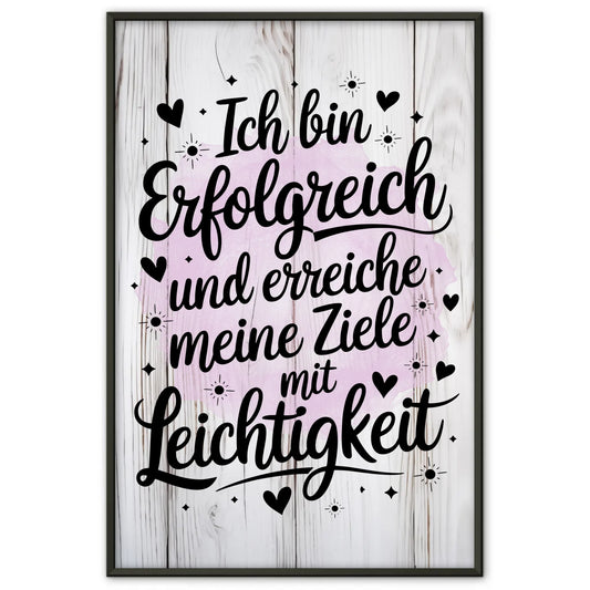 Affirmationsposter Ich bin erfolgreich positiv Ziele erreichen