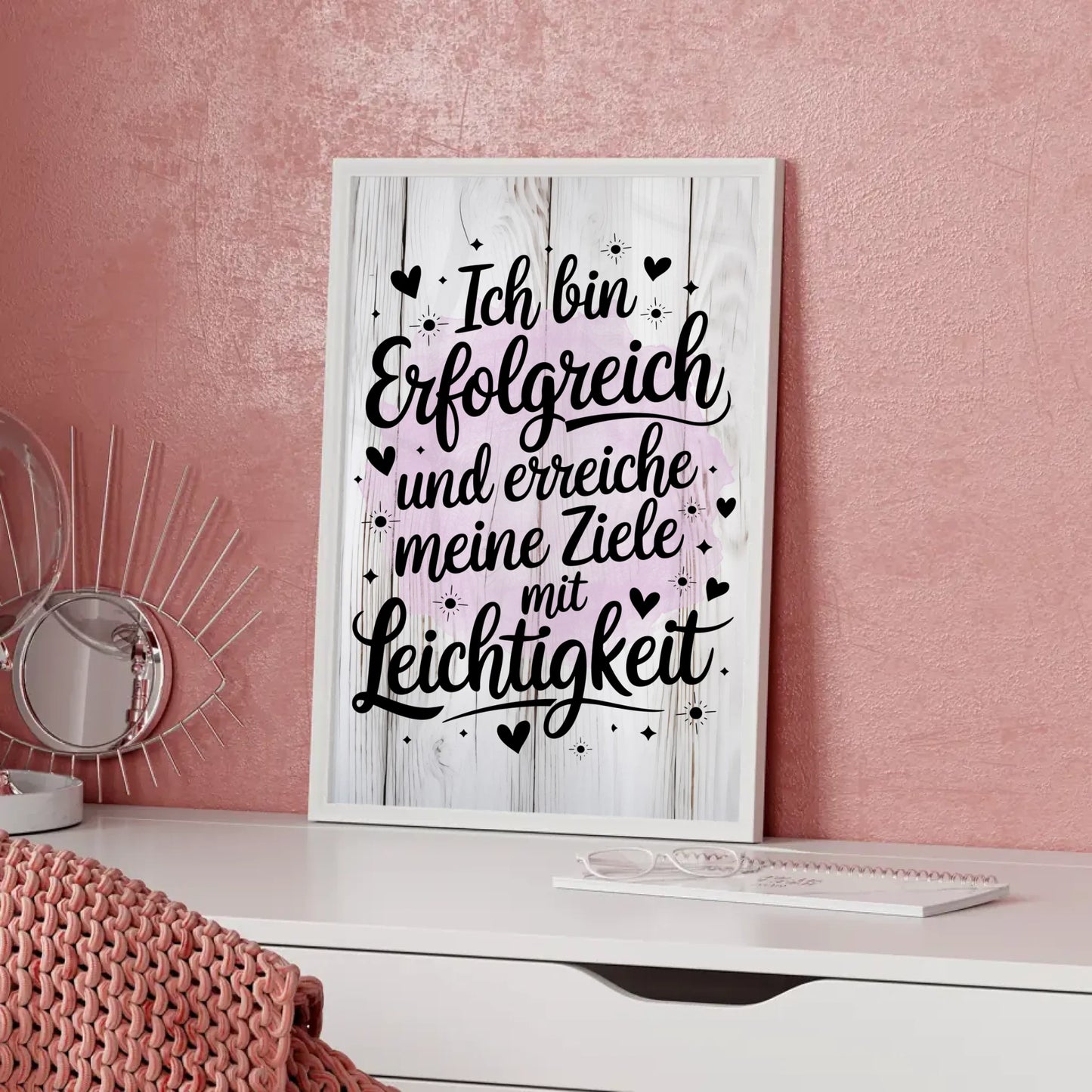 Affirmationsposter Ich bin erfolgreich positiv Ziele erreichen