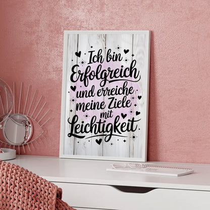 Affirmationsposter Ich bin erfolgreich positiv Ziele erreichen