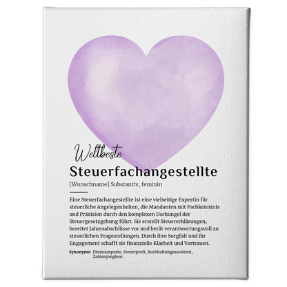 Leinwand Definition Steuerfachangestellte mit Namen Geschenkidee