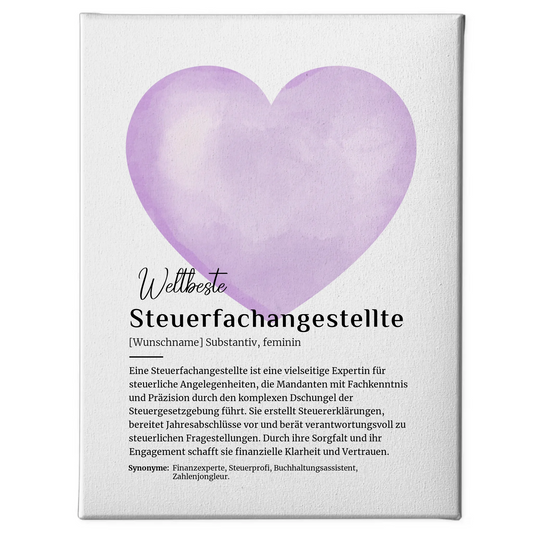 Leinwand Definition Steuerfachangestellte mit Namen Geschenkidee