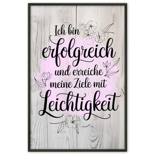 Affirmations Poster Ich bin erfolgreich und erreiche Ziele