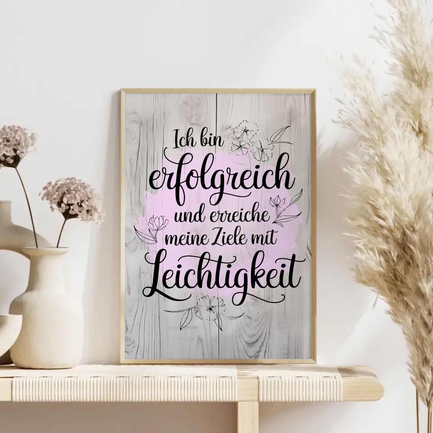 Affirmations Poster Ich bin erfolgreich und erreiche Ziele