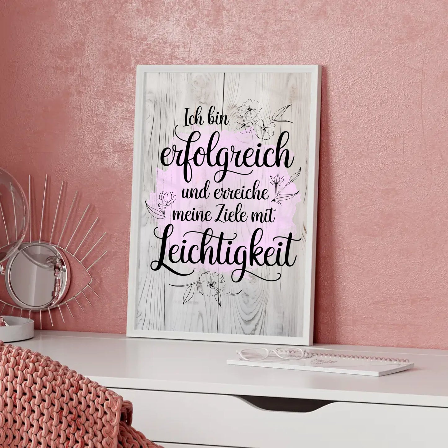 Affirmations Poster Ich bin erfolgreich und erreiche Ziele