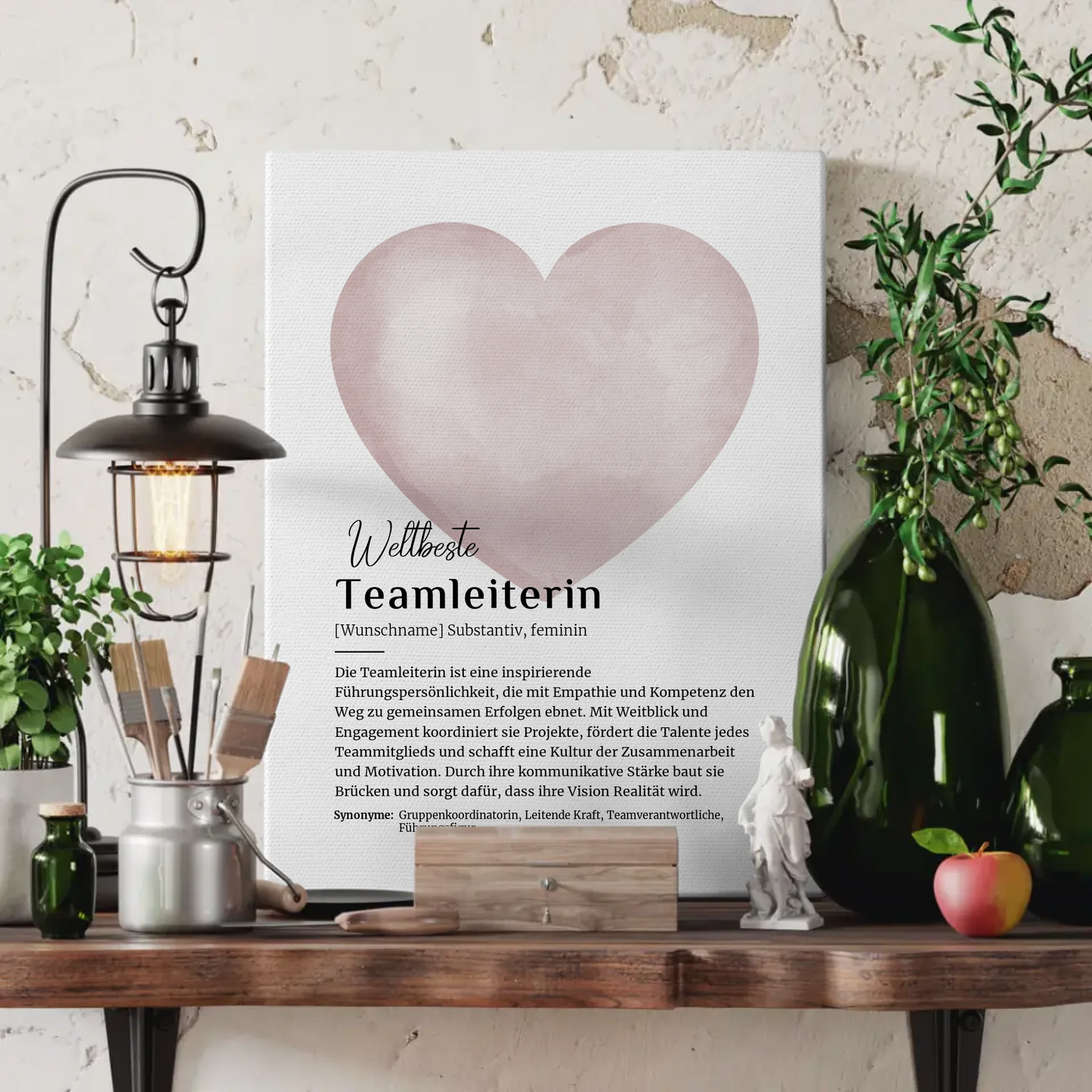 Personalisierte Leinwand Definition Teamleiterin mit Namen Geschenk