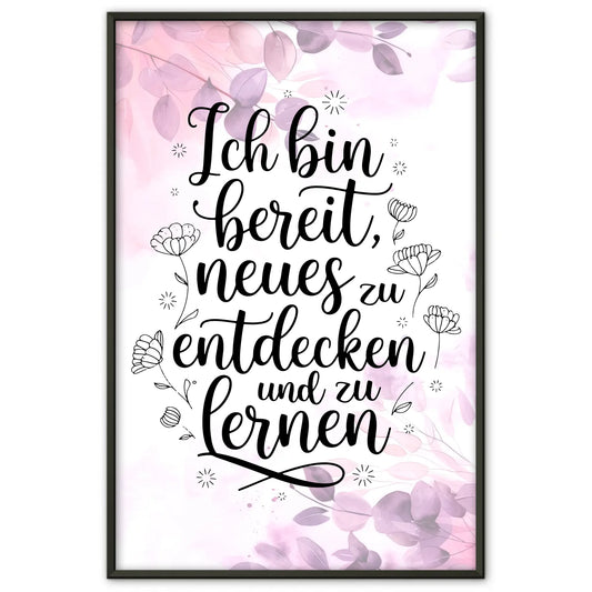 Affirmationsposter Ich bin bereit Neues zu entdecken