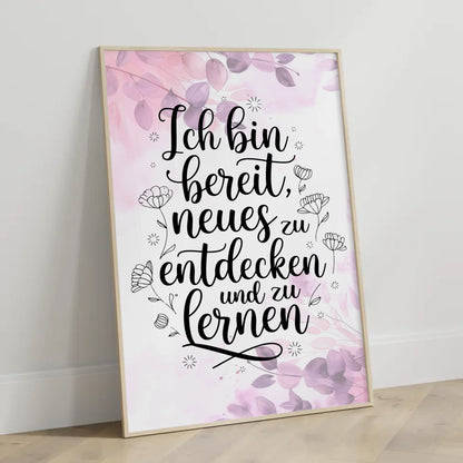Affirmationsposter Ich bin bereit Neues zu entdecken